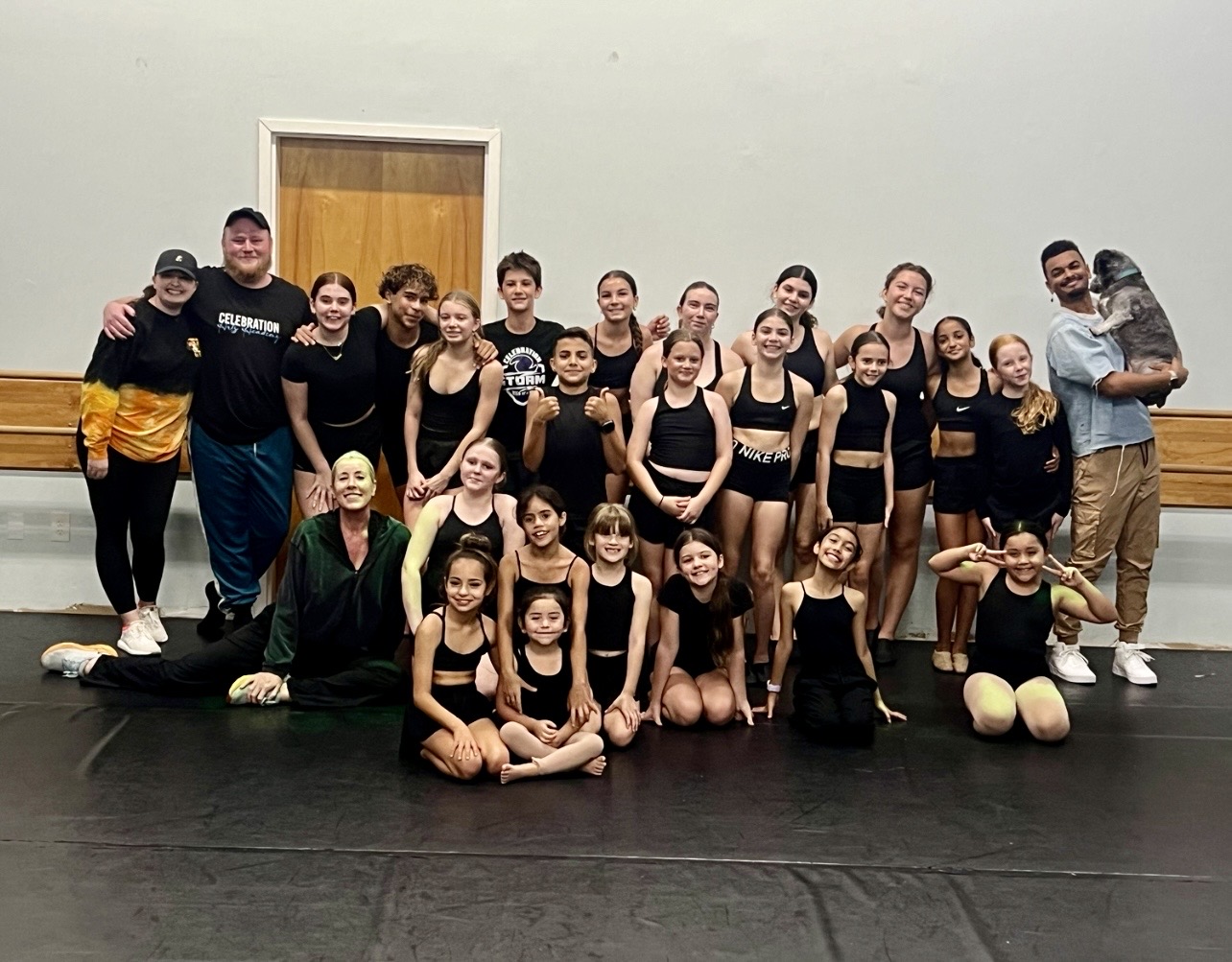 Dixon with young dancers in studio class