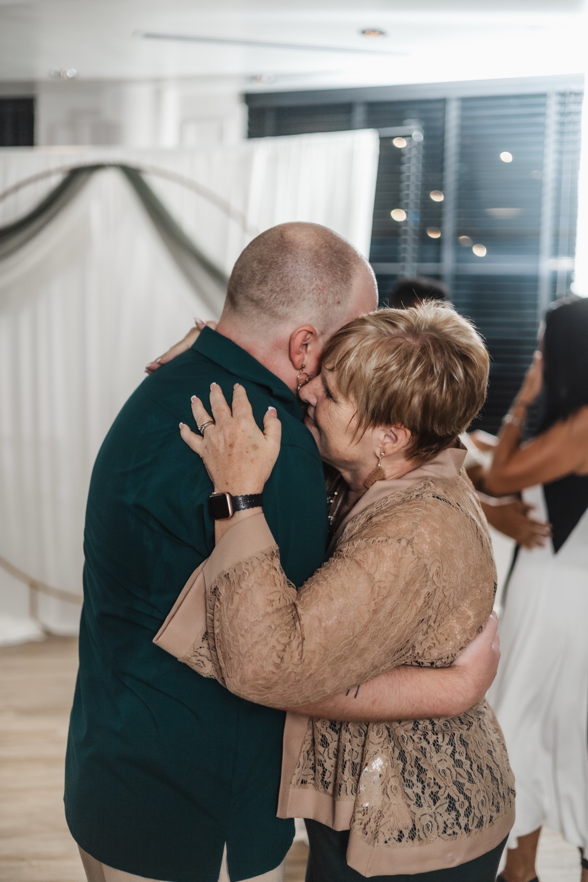 Dixon and his mom Tamara on the wedding dance floor