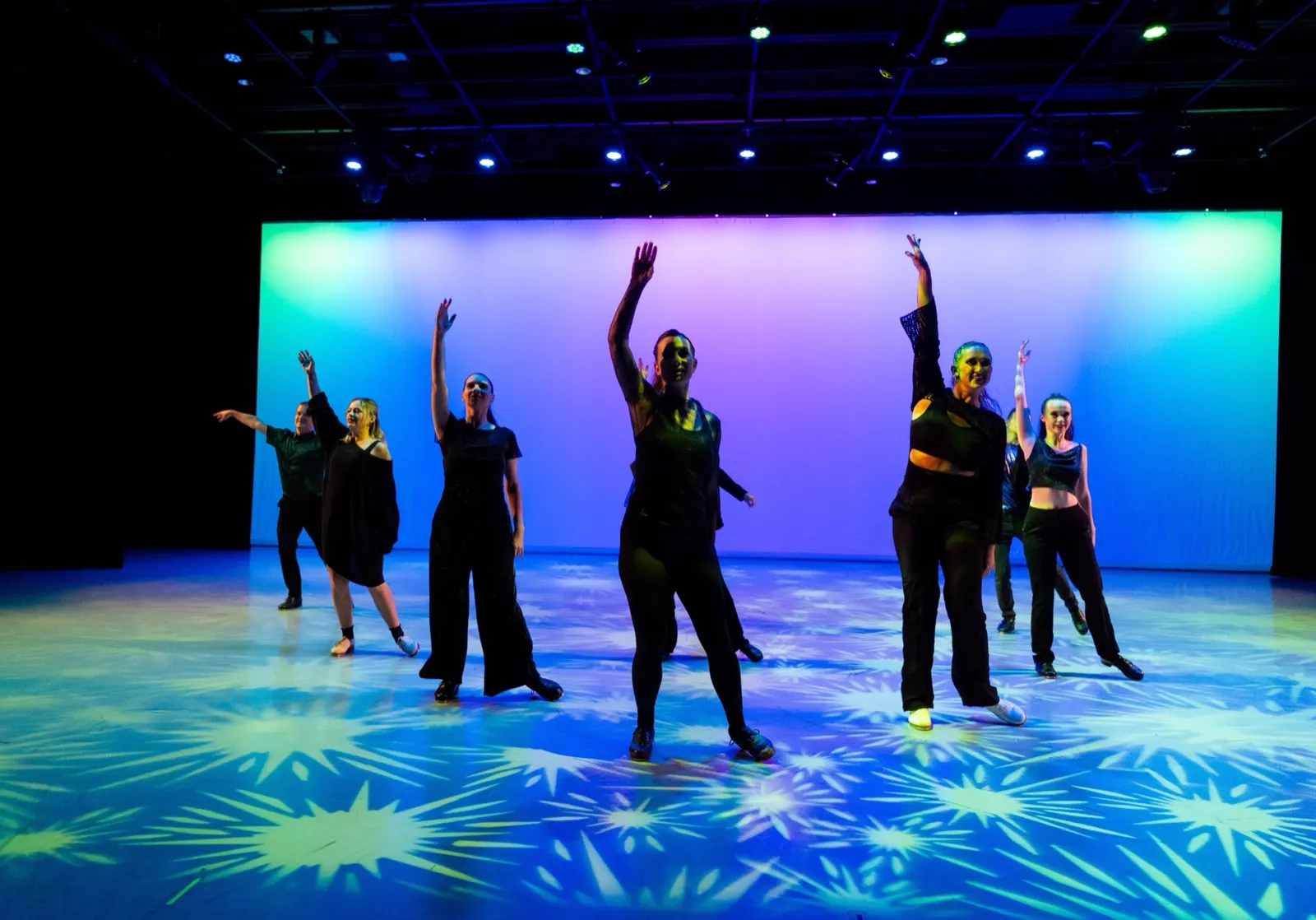 dwdCOLLECTIVE holding a formation on stage