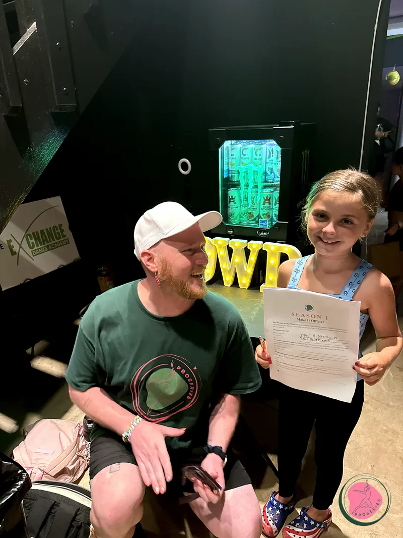 Dixon with Piper after she signed for Season One